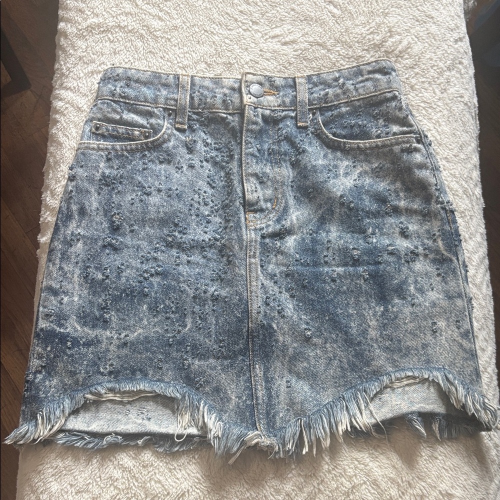 Carmar Washed Denim Mini Skirt